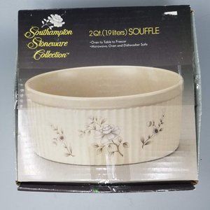 NEW 2 Qt Deep Soufflé Stoneware Oven-Table-Freezer